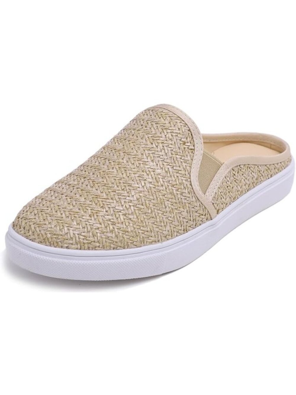 Feversole Size 8.5 (38) Loafers Open-Back Slip-On Mules Beige Non-Slip Shoes
